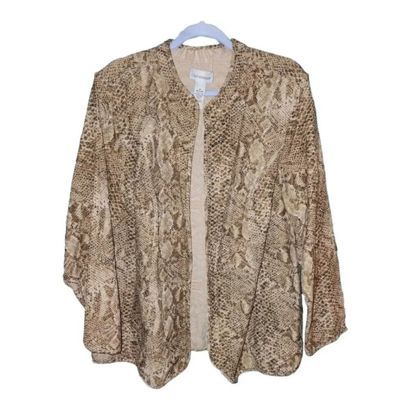 Catherines Jackets & Blazers - CATHERINES Jacket Size 2X 22/24W Casual Reptile Print Open Front Stylish #1119